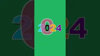 happy new year 2024 text animation green screen