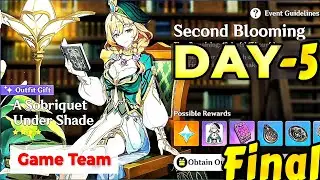 Second Blooming event - DAY -5 FINAL - STREET SPIRIT - F2P GUIDE - Genshin - how to play/score 8000