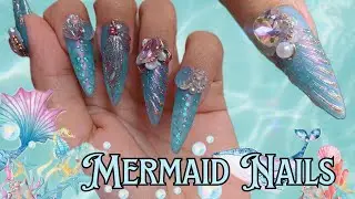 ꧁⋆.🫧˚ born pretty sparkle rosegold painting gel + x-jelly gels | watch me create mermaid nails ˚𓇼.⋆꧂