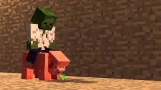 заезд на свиньях в Minecraft
