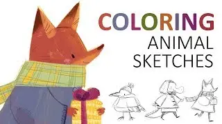 Coloring Animal Sketches - Twitch Stream