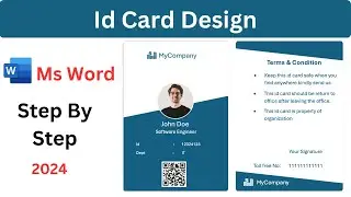 How to design Id card in Ms Word | step-by-step ID card design in Hindi 2024