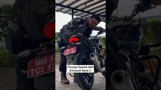 Triumph Speed 400 Exhaust Note🔥 
