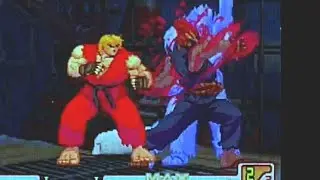 Ken dodges Akuma's Super Move