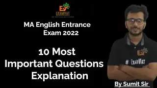 10 Most Important Questions Solutions | MA English Literature Entrance | 