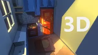 Blender Hand Painting Process - Kitchen Stylized Scene 3D Model