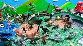 Dinosaur Diorama With Volcano Adventure - Volcano Eruption Lava | Tyrannosaurus Stegosaurus
