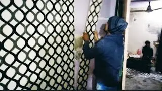 PVC paling on wall new design / wall design