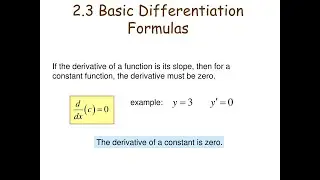 2nd Year Math, Ch 2, Ex 2.2 Question no 1 (iii) - Derivative of a Constant   -12th Class Math