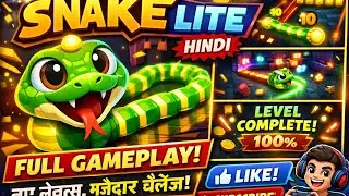 Snake Lite Gameplay Hindi 🔥 | Light Snake Game | Full Level Play  