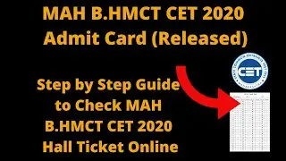 MAH B.HMCT CET 2020 Admit Card (Released) - How to Download MAH B.HMCT CET 2020 Hall Ticket Online
