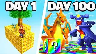 I Spent 100 Days in LUCKY BLOCK SKYBLOCK Cobblemon VS. my Rival! (Duos Cobblemon)