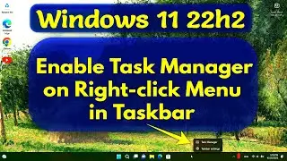 How to Enable Task Manager on Right Click Menu in Taskbar on Windows 11 22H2