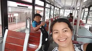 Tram trip on a rainy day from Taikoo to Wanchai Hong Kong