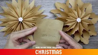 #DIY Christmas home decor ideas || Snow flake from carry paper bag || best out of waste ideas