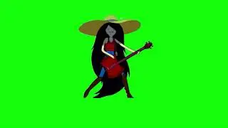 Marceline girl playing guitar green screen
