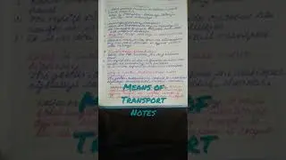 CLASS10 ICSE GEOGRAPHY MEANS OF TRANSPORT NOTES.