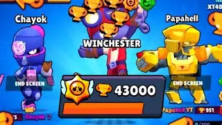 PAPAHELL ПОМОГ ЗАПУШИТЬ НОВЫЙ РЕКОРД - 43000 КУБКОВ BRAWL STARS!