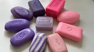 ASMR dry soap cutting 💜🩷