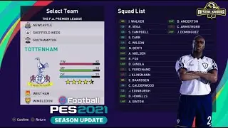 Tottenham 1997-1998 -  Premier League 97-98 /Option File - eFootball PES 2021(PS4/PS5/PC) - Patch