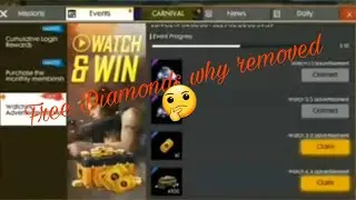 Why Watch AD And Earn Diamonds Feature Removed From Game🤔.
