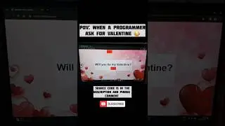When programmer asks for valentines 😂 #funny #shorts #programmer #valentine