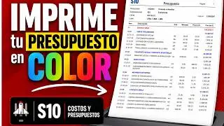 💵¡IMPRIME tu presupuesto en COLOR con S10 costos y presupuestos!