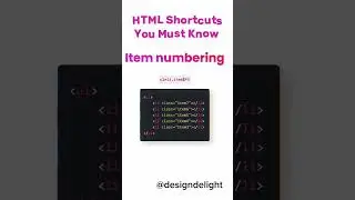 HTML Shortcuts You Must Know part 4 Item Numbering 