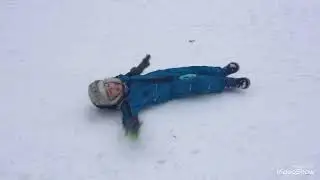 Зимние горки, много снега!