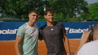 Carlos Alcaraz and Domi Thiem meet with kids | Babolat