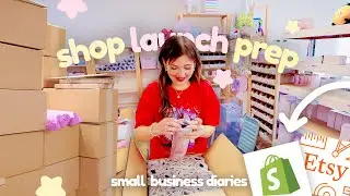 SHOP LAUNCH PREP 📦 Attempting a big shop launch with less than 24 hours ~ Small Business Diaries