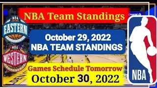 NBA STANDINGS NBA SCHEDULE Today Oct 29 2022/23 #NBA #NBASTADINGS #NBASCHEDULE TODAY