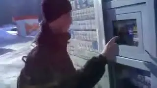 Плюнул в окно киоска :)