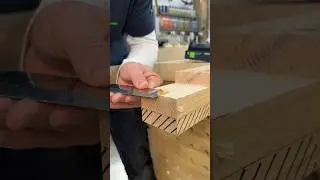 Trimming off a router support block and paring with a chisel 