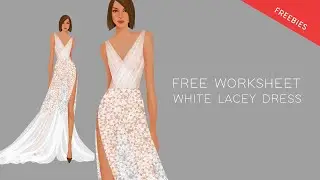 (Worksheet) White Lacey Dress Tutorial (Procreate)