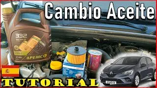 🇪🇸Renault Clio 5  - Cambio de aceite motor y filtro - motor TCe 100 - Tutorial