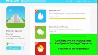 Duolingo Tinycards Spanish Vocabulary