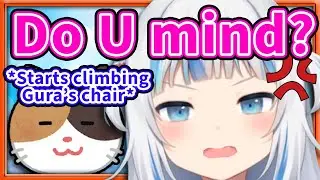 Gura's Cat Cutely Starts Bothering Gura on Stream 【Gawr Gura / HololiveEN】