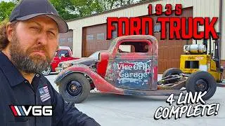 Completing the 4-Link Bagged Suspension On My 1935 Ford Truck Budget Build!