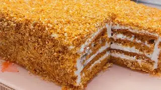 МЕДОВИК БЕЗ РАСКАТКИ КОРЖЕЙ С ИДЕАЛЬНЫМ КРЕМОМ!👌HONEY CAKE #медовик #медовыйторт #cake