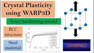 Crystal plasticity simulations using WARP3D software | Steel with Voce hardening