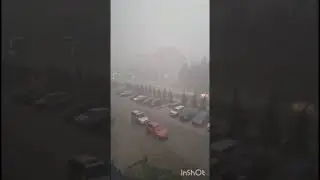 В Новосибирске пронёсся ураганчик с градом.