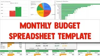 Monthly Budget Planner Spreadsheet Template for Google Sheets and Excel