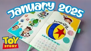 January 2025 Bullet Journal Setup - Toy Story Theme