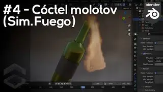 Crear Cóctel molotov en Blender (3.5) (Simulación Fuego) - Tutorial Blender