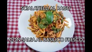 Scialatielli al ragù con crema di basilico fresco fatta in casa - Facile e Veloce!