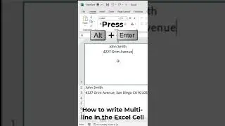 How to write multiline in excel cell 