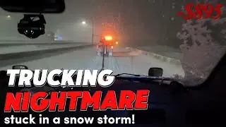 Trucking Nightmare stuck on a hill during snow storm Truck wouldn't move | prime inc lease operator
