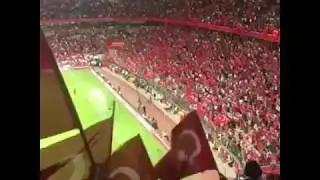 Türkiye 2 - 0 Fransa Maçı Tribünden Ölürüm Türkiyem Marşı