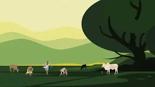Vector Illustration in Adobe Illustrator & Photoshop Tutorial | Simple Landscape Village